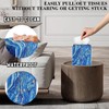OHEGBXE Blue and Gold Liquid Marble Tissue Box Cover Square,
