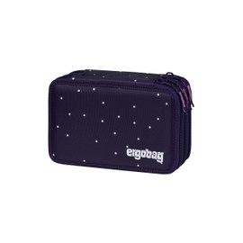 ergobag Maxi Pencil Case Set, 40 Pieces, Lyra Colouring and Felt Tip Pens, Change Compartment, Ruler, Scissors, SternguckBär - Purple