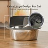 Booche Round High-Sided Stainless Steel Cat Litter Box,Stainless Steel Litter