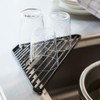Yamazaki Home Corner Sink Steel | Drainer Tray, Alloy, Black,