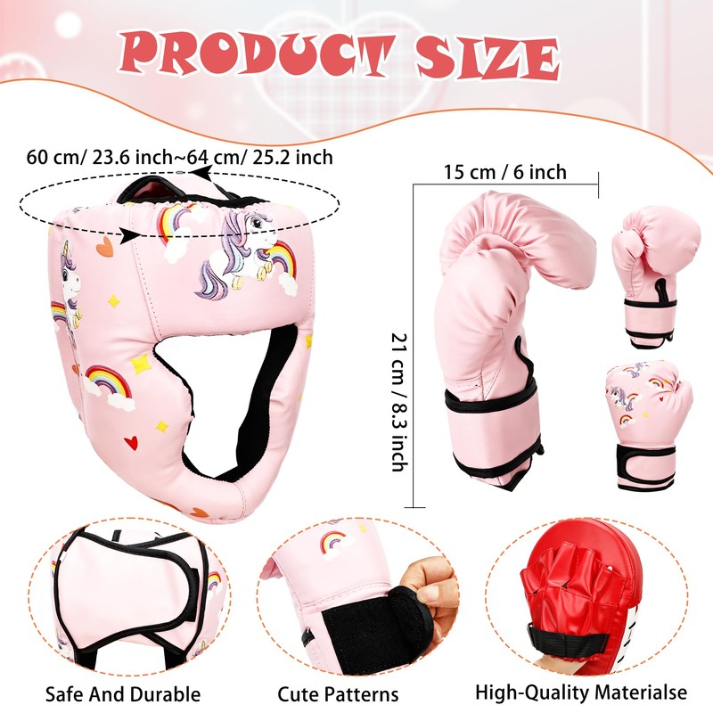 Spaluck Boxing Headgear and Gloves Set for Kids 3 in