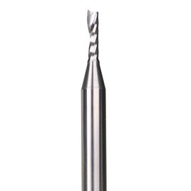 DashHound BRO02 Solid Carbide O Single Flute Plastic Cutting Spiral Bit CNC Router Bit End Mill with 1/8 Inch Cutting Diameter 1/4 Inch Shank 1/8" CD x 1/2" CL x 1/4" SD x 2" OL