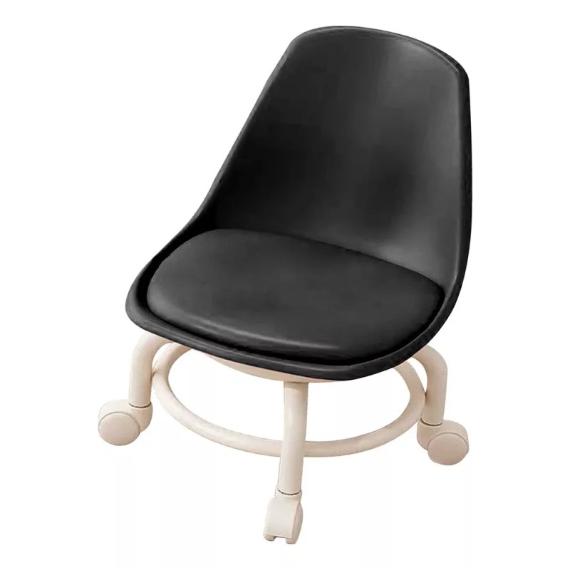 generic Silla Con Asiento De Ruedas Taburete De Pedicura Negro