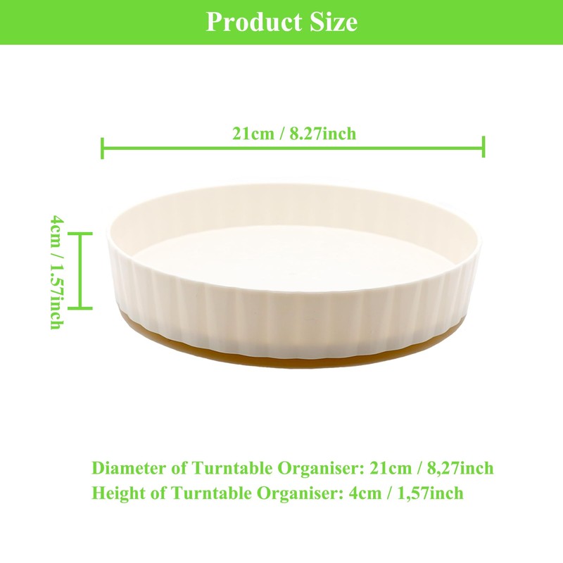 Turntable Organiser, 21 cm Diameter Fridge Rotating Plate, 360° Rotating