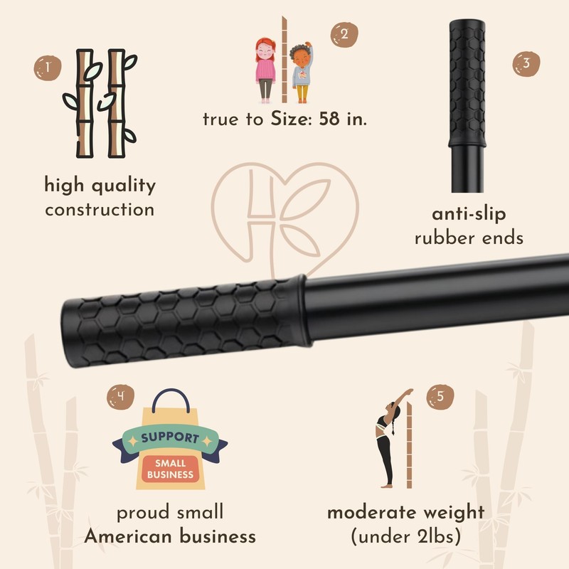 Karma Heart Yoga Stick & Stretching Stick with Super Sturdy
