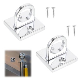 Liyquint 2pcs Concierge Pole Hook,Mailbox Wall Mounted Partition Barrier Ropes Hook Post,Crowd Control Pillars Safety Barriers,Wall Plate U Hooks Zinc Alloy. (Silver)