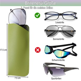 Eyglajdd 12 Stück Brillenetui Pu Leder Brillentasche, Flach Weich Brillenhülle, Sonnenbrillen Etui, Damen HerrenBrillenbeutel für Sonnenbrille Lesebrille Sportbrille