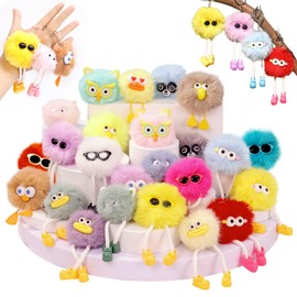 OMyFav 24 PCs Kids Keychains - Keychain Cute for Birthday Goodie Bags Pinata Toys Classroom Prizes Elementary Carnival Prizes in Bulk Party Favors 8-12 Easter Egg