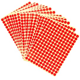 Lstycoy Round Circle Dot Stickers, 10mm Color Coding Labels, Pack of 2880pcs (Red)