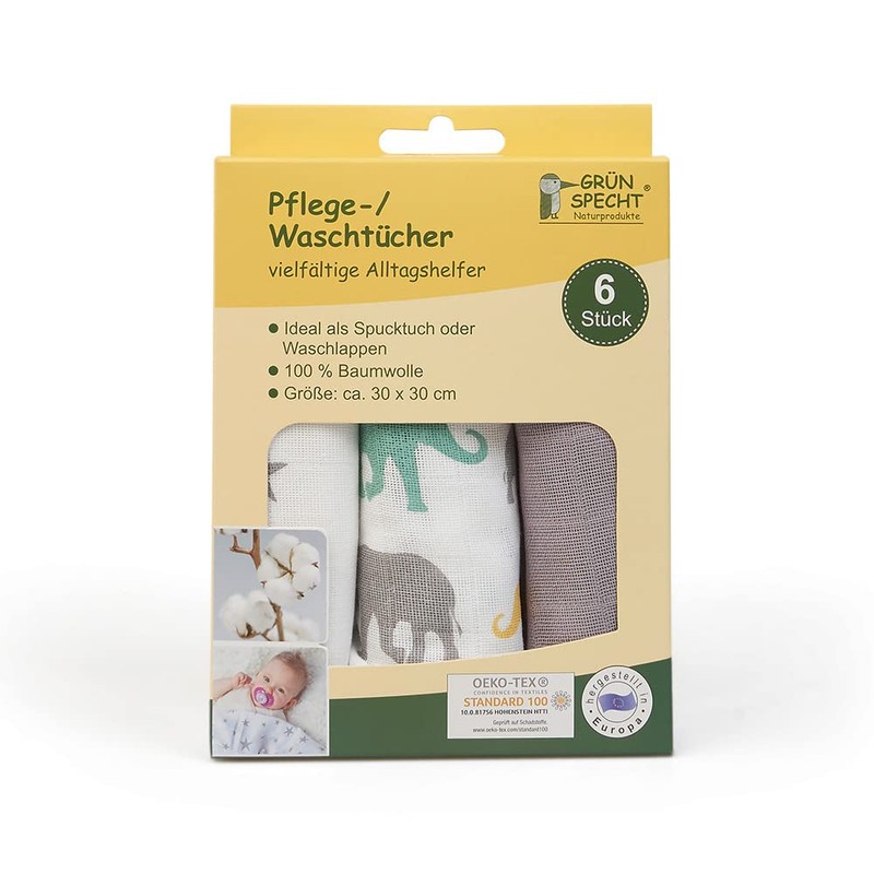GRÜNSPECHT Naturprodukte 1501-V5 Care / Wash Cloths 960 g Taupe