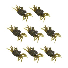 VGEBY Artificial Crab Lures, 8pcs 13cm 33.5g 3D Simulation Crab Soft Lure with Hooks for Freshwater & Saltwater Fishing (Green Brown)
