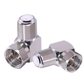CNARIO 2pcs F Type Right Angle Connector F Male to Female Adapter 90 Degree Cable Coax Connector RG6 Adapter for Coax Cable and Wall Plates Right Angle