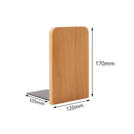 behone Pack of 2 Wooden Bookends Simple Wood Bookends for Shelves Wooden Bookends Handmade Beech Wood Bookends Heavy Wood Bookends for Book Stands 17 x 12 x 10.5 cm