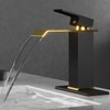 Faucet Waterfall Bathroom Faucets 1 Hole, Matte Black & Shiny