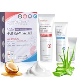 Crema depilatoria corporal para mujeres con gel de aloe para piel sensible, crema depilatoria sin dolor de 5 minutos para brazos, axilas, piernas, lín