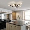 ZGLAOJT Black Semi Flush Mount Ceiling Light Fixture，9 Light Modern