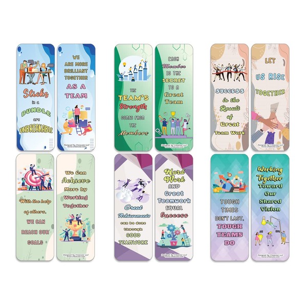 Creanoso Inspiring Teamwork Bookmarks (2-Sets x 6 Cards) – Daily