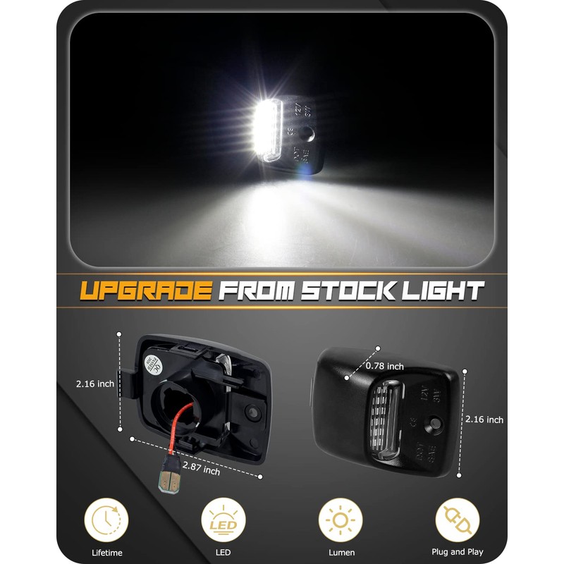 RUXIFEY Luces LED para placa de matrícula con enchufe compatible