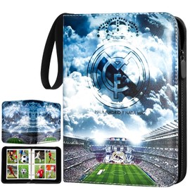 YCWIN Football Cards Scrapbook with Zip and 50 Removable Sleeves, 4 Pockets Football Trading Card Album for 400 Cards, Large Sports Cards Book, 3 Rings Card Folder Binder
