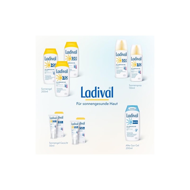 Ladival Allergic Skin Gel Sunscreen, SPF 30, 200 ml