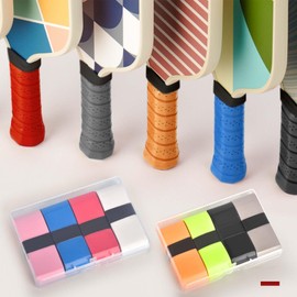 AccEncyc Multicolored Tennis Racket Grip Tape Anti Slip Perforated Tennis Overgrip Quick-Drying Badminton Overgrip Pickleball Racket Grip Tape, 8Pcs