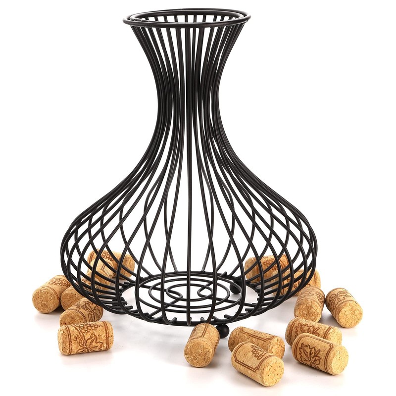 Tebery Metal Black Wine Cork Display Holder, Wine Stopper Collector,