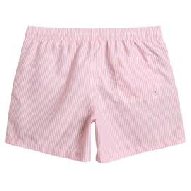 maamgic Mens Swim Trunks 5" with Mesh Lining Quick Dry Bathing Suits for Men Swim Shorts Swimwear X-Small Pink Striped