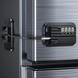 Cerradura para refrigerador con código sin perforar, seguro para niños en gabinete con contraseña para bebés, niños y adultos, cerradura para refriger