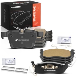 A-Premium Rear Ceramic Disc Brake Pads Set Compatible with Jeep Models - Commander 2006 2007 2008 2009 2010, 4 Pcs, come with free 122.5mm Outer Width Brake Pads