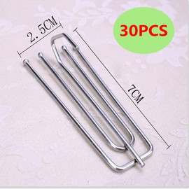 30PCS Curtain Pleat Hooks with 4 Prongs , Stainless Steel Pleat Hook Clip for Window Door Bathroom Curtain (True Color)
