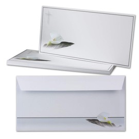 Mourning Papers by GUSTAV NEUSER 20x Mourning Cards Set with Envelope DIN LANG Motif Mourning Flower Thank You Cards Mourning Without Window Dignified Condolence Card