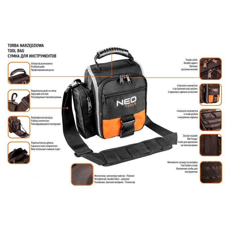 Neo Tool Bag (ref. 84-315) Made from reinforced polyester, has