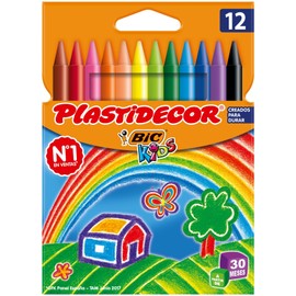 Bic Plastidecor Assorted Colored Crayons (Pack of 12)