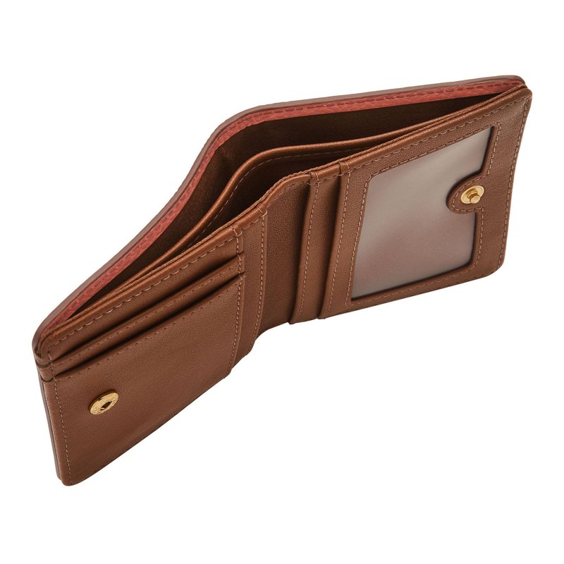 Fossil Women's Logan Bifold, red, S