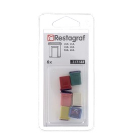 Restagraf - Range of Fuses J-Case Low Profile for Automotive - Power 20 to 60 A - 58 V - Ref 217144 - Pack of 6