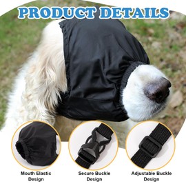 Rislobx Dog Eye Mask Nylon Calming Cap Tool for Dogs with Anxiety, Pet Head Wrap Mask Muzzle for Grooming Anti Car Sickness (S)