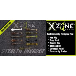 X Zone Stealth Invader, Bass Candy, Ned Rig and Drop Shot Bait (3")
