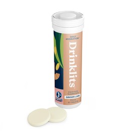 Drinklits Ginger Lime Electrolyte Tablets for Hydration | Great Taste - 0g Sugar - Essential Electrolytes - Daily Use | Single Tube (10 Tablets/Servings)