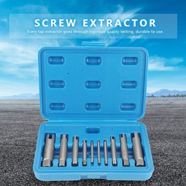 Yanmis Screw Extractor,Steel Broken Head Taps Remover Stripped Screw Tap Extractor Set (10pcs)