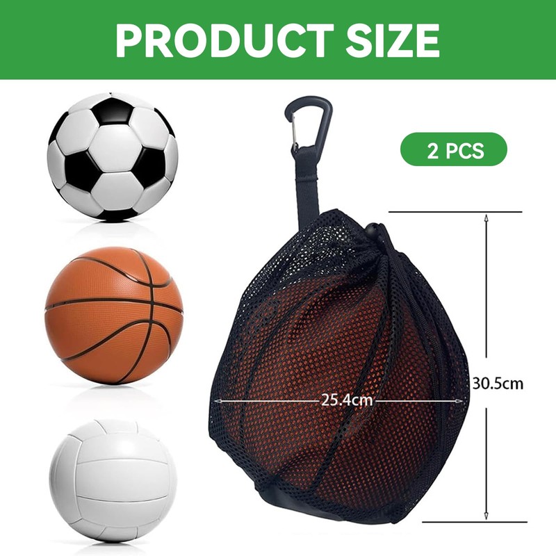Landrain Pack of 2 Ball Net, Basketball Bag, Ball Bag
