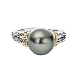 LRGKMCWTOB Jewelry Making Supplies 925 Sterling Silver Gray Pearl Ring Faux Carve Pearl Wedding Elegant Jewelry for Women Engagement Wedding Band Promise Female Round Cut Pearl Rings Size 9