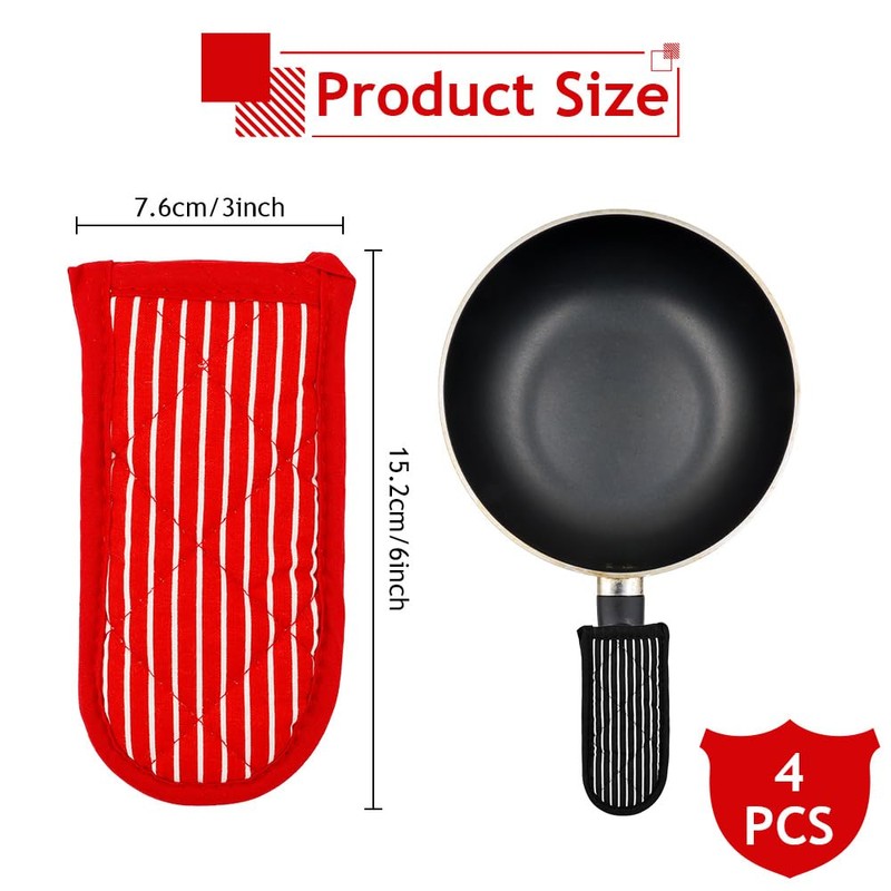 Pot Holder, 4 Pack Cast Iron Handle Cover, Cast Iron