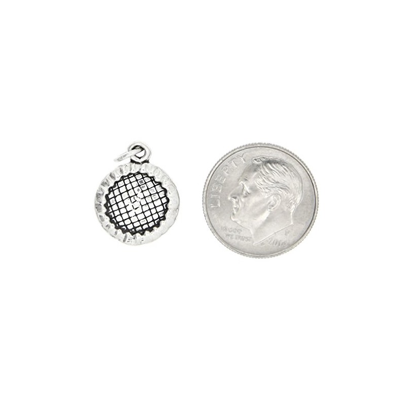 LGU Sterling Silver Oxidized 3D Trampoline Charm Pendant