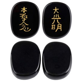 mookaitedecor Chakra Stones Set Engraved Polished Reiki Chakras Healing Stones Palm Stones for Reiki Balancing