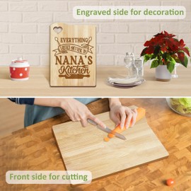 Nana Gifts, Christmas Kitchen Gifts for Nana from Grandkids, Birthday Gift Wooden Cutting Board with Cooking Utensils Set with Apron Set, Great Grandma Nana Xmas Santa Stocking Stuffer Gift