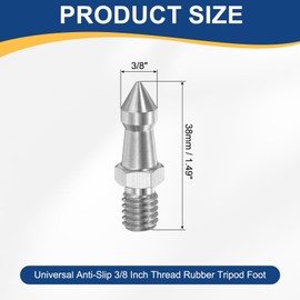 PATIKIL 3/8インチスレッド三脚スパいク ステンレス製カメラ三脚グラウンドスパいクスクリュー（1.49"/38mm） モノポッドレッグ交換部品 シルバー