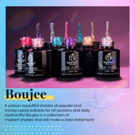 Beetles Glitter Gel Polish, 6 Pcs Pink Silver Platinum Gel Polish Kit Soak off Uv Lamp Shimmer Purple Pink Green Gold Glitter Nail Polish Kit Holiday Gift Design for Party