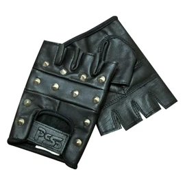 Prime Sports PrimeLeather Quality Real Leather Black Stud Fingerless Biker Punk Gothic Driving Cycling Gloves Small (Large (L))