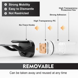 22 Pack Adhesive Hat Hooks for Wall, Removable Hat Rack for Baseball Caps, New Upgrade Wall Hat Holder, Hat Hanger or Wall, Door, Closet, No Drilling (Black)