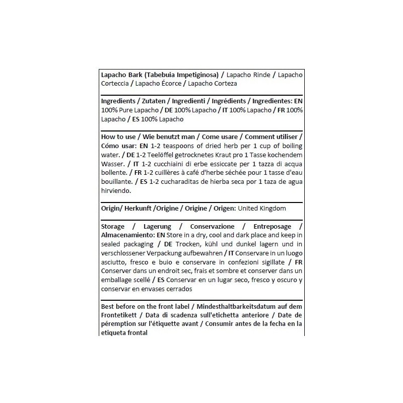 Herba Organica Lapacho Bark - Pau d’Arco - Herbal Tea